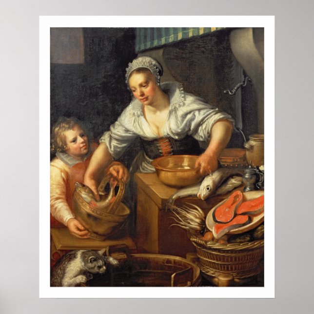 En köksscen poster (Framsidan)