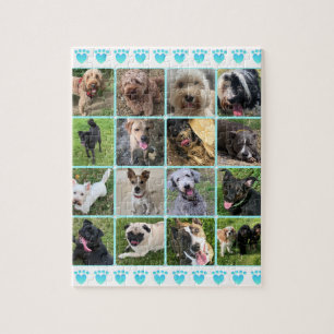 En kollage med Hundar Puzzle Pussel