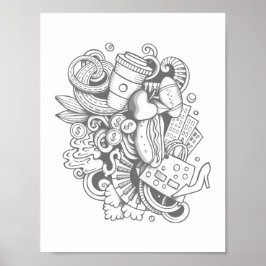 En kollage med olika plaggsfärgväggar Poster