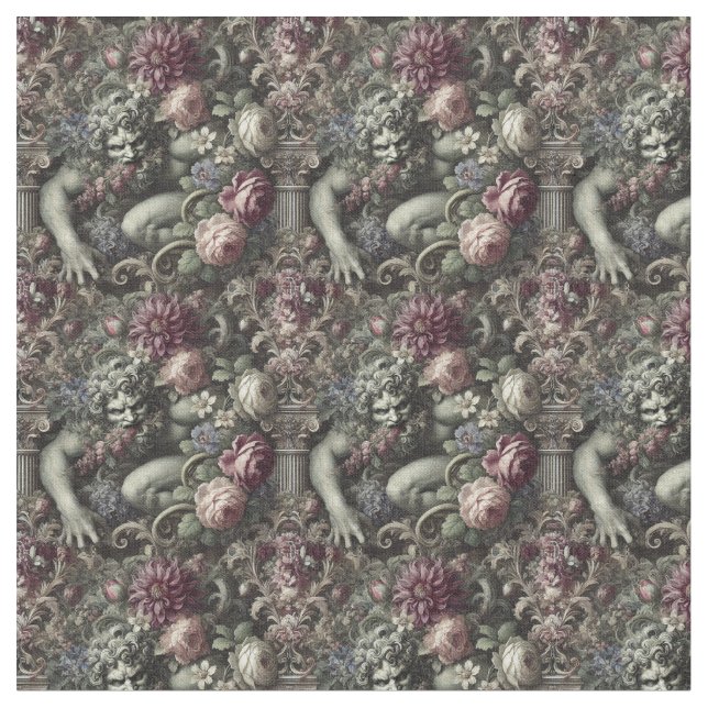 En kolossal Comedy - Gothic Dense Tile Tyg (Närbild)