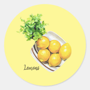 En kolv med citronmärke runt klistermärke