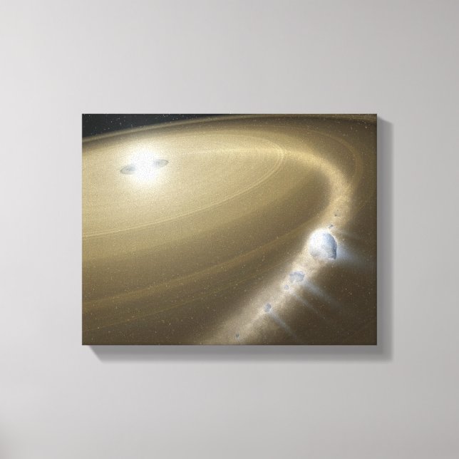 En komet som slits runt en död stjärna. canvastryck (Framsida)