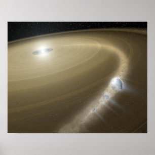 En komet som slits runt en död stjärna. poster