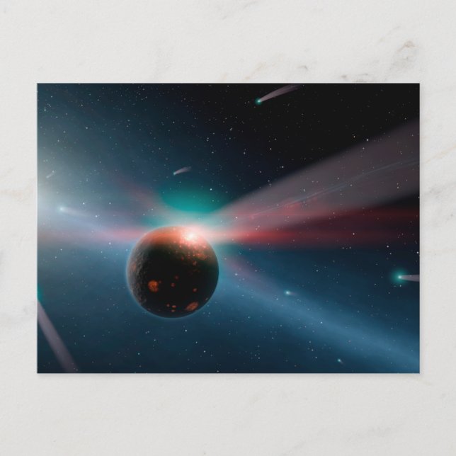 En kometstorm i Eta Corvi-systemet. Vykort (Framsida)