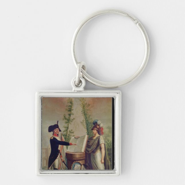 En kommendera av medborgarevakten som svär en ed fyrkantig silverfärgad nyckelring (Framsidan)