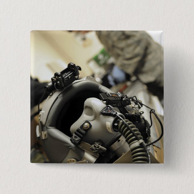 En komplett hjälm till flygbesättningen knapp (Framsida)