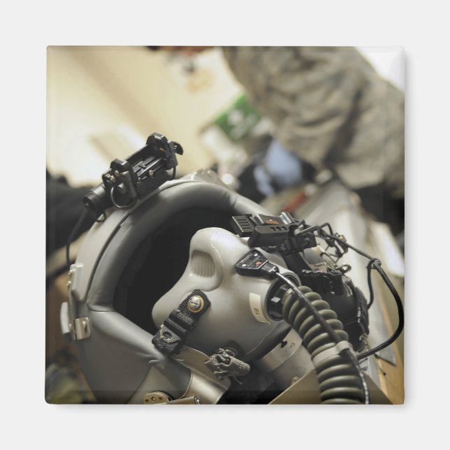 En komplett hjälm till flygbesättningen magnet (Framsidan)