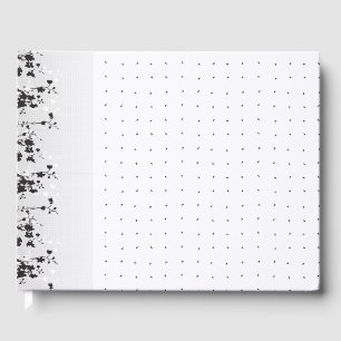 En komplicerad design för svartvit blommigt som är gästböcker