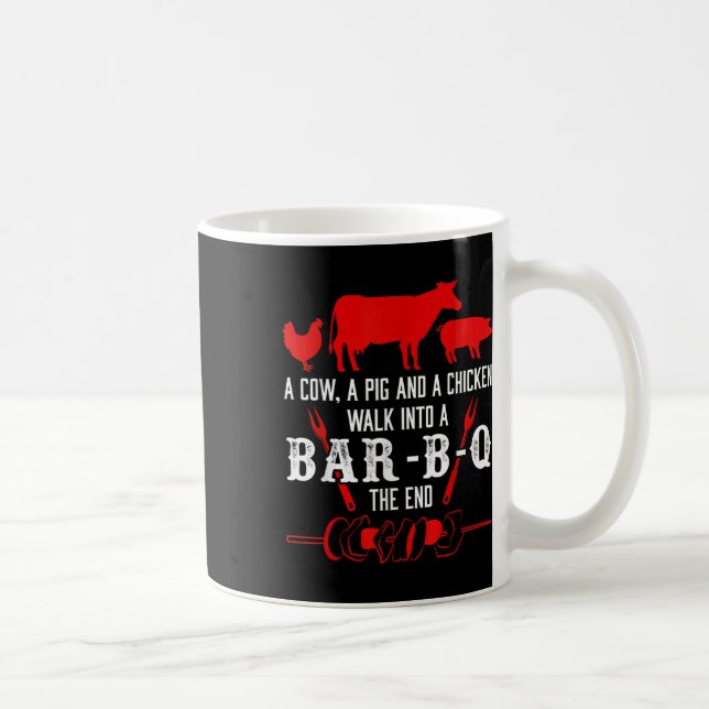 En kon A Gris och en ynklig Bbq Smoker Barbecu Kaffemugg (Höger)