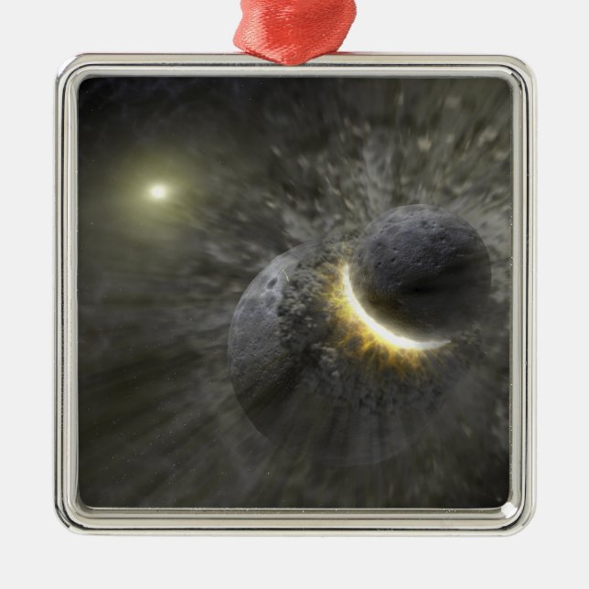 En konflikt mellan massiva objekt i rymden julgransprydnad metall (Framsidan)