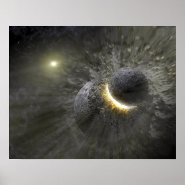 En konflikt mellan massiva objekt i rymden poster (Framsidan)