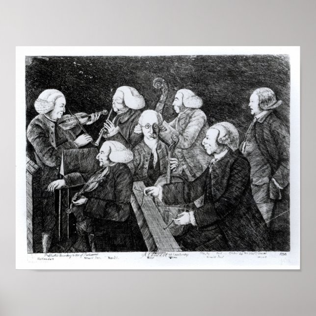 En konsert på Cambridge, 1770 Poster (Framsidan)