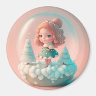 En konstig liten docka på ett moln magnet