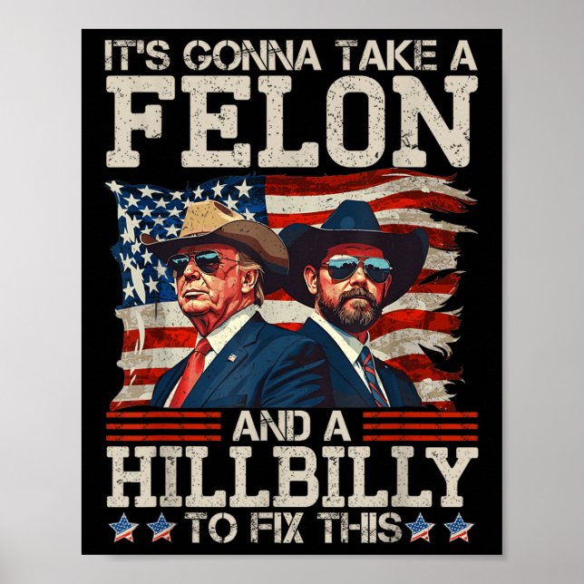En konstig trump tar en Hillbilly och en Poster (Framsidan)