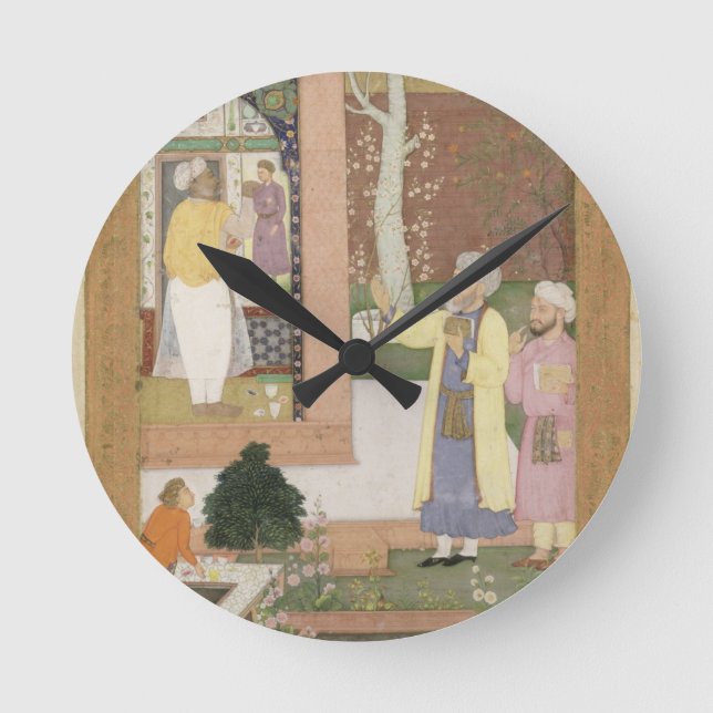 En konstnär som dekorerar insidan av en trädgårds- rund klocka (Framsida)