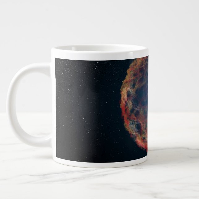 En konstnärs intryck av Supernova 1993j. Jumbo Mugg (Vänster)