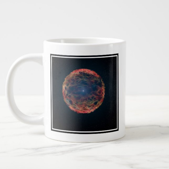 En konstnärs intryck av Supernova 1993j. Jumbo Mugg (Vänster)