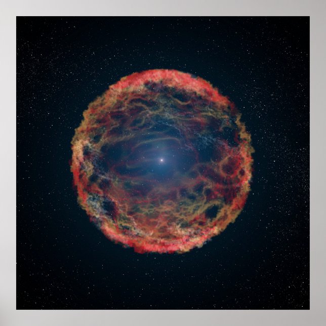 En konstnärs intryck av Supernova 1993j. Poster (Framsidan)