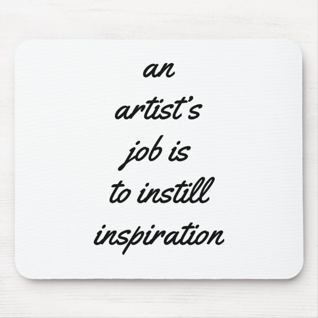 En konstnärs jobb musmatta (Framsidan)