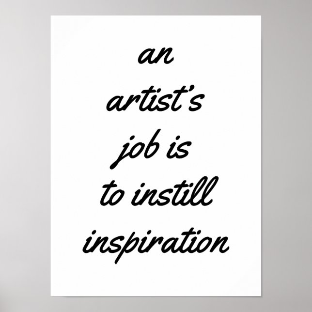 En konstnärs jobb Poster (Framsidan)