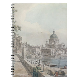En kopiera av delen av en teckning vid Canaletto, Anteckningsbok Med Spiral