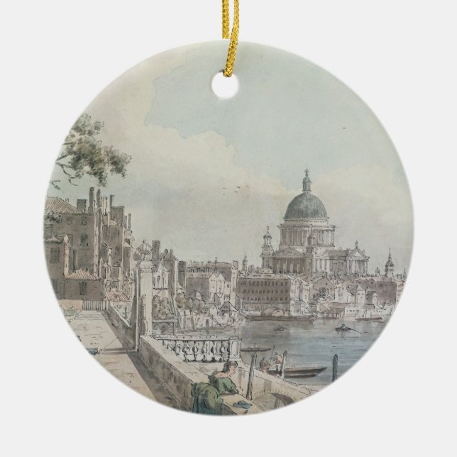 En kopiera av delen av en teckning vid Canaletto, Julgransprydnad Keramik (Framsidan)