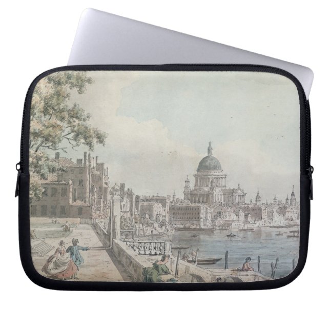 En kopiera av delen av en teckning vid Canaletto, Laptop Sleeve (Framsidan)