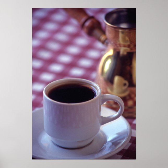 En kopp av arabisk kaffe. Syrien. Mitten Poster (Framsidan)