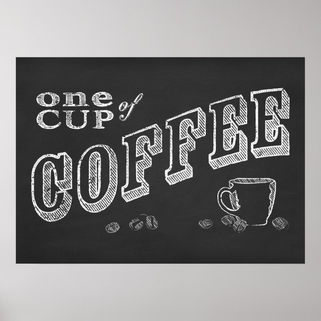 en kopp av kaffe CHALK ART Poster (Framsidan)