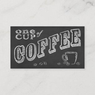 EN KOPP AV svart tavlakonst för KAFFE Visitkort