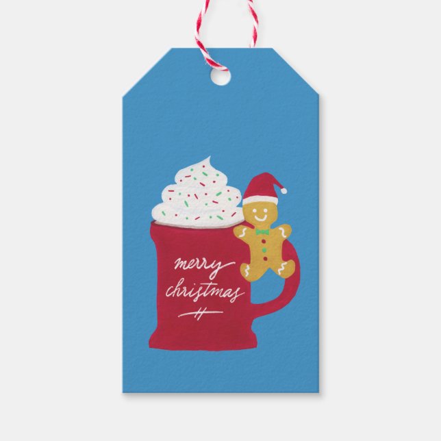 En kopp glad jul presentetikett (Framsidan)