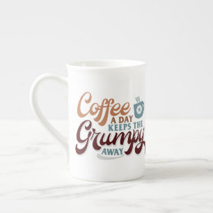 En kopp kaffe om dagen för kaffegällets present benporslin mugg