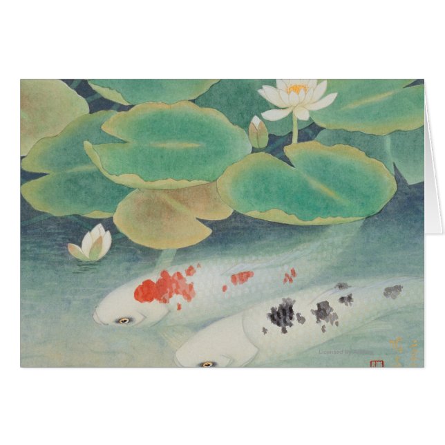 En koppla ihop under lotusblomma hälsningskort (Framsidan Horizontal)