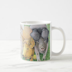 En kör fodrar kaffemugg