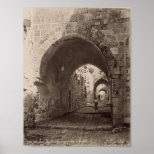 En körbana i det gamla Jerusalem Poster
