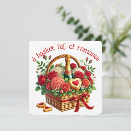 En korg full av romantik - Alla hjärtans dag-kort Tack Kort