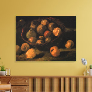 En korg med äpplen av Vincent van Gogh Canvastryck