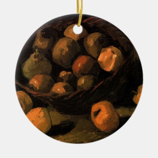 En korg med äpplen av Vincent van Gogh Julgransprydnad Keramik (Framsidan)