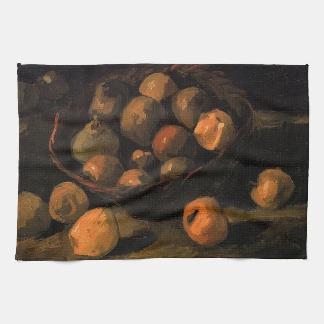 En korg med äpplen av Vincent van Gogh Kökshandduk (Horisontell)