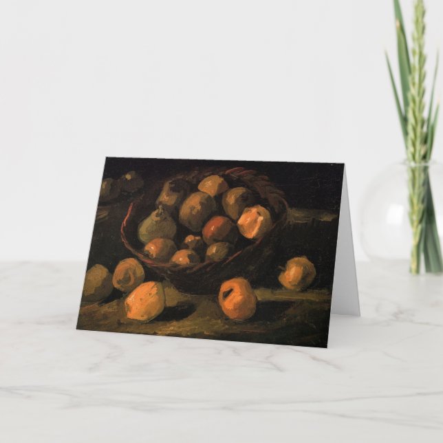En korg med äpplen av Vincent van Gogh Kort (Framsida)