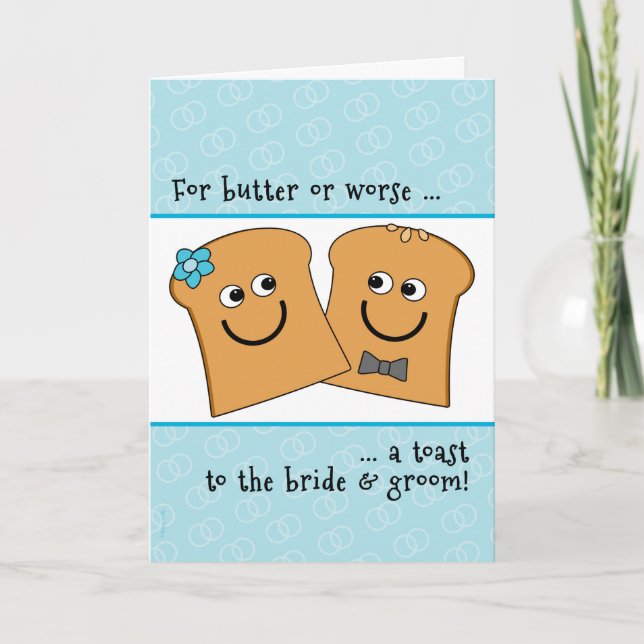 En korny-toast till Bride och Groom Bröllop Gratul Kort (Framsida)
