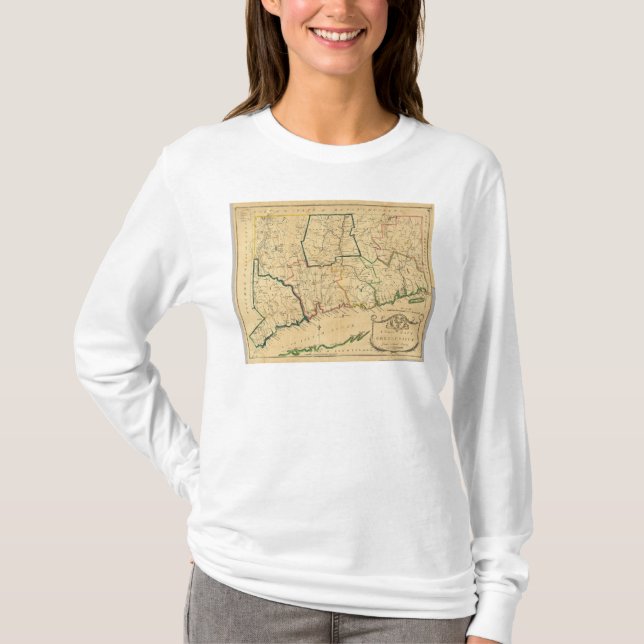 En korrekt karta av Connecticut Tee (Framsida)