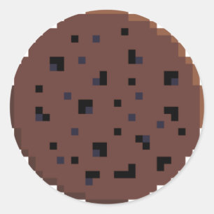 En kostnadsfri cookie   Pixel Art Sticker Runt Klistermärke