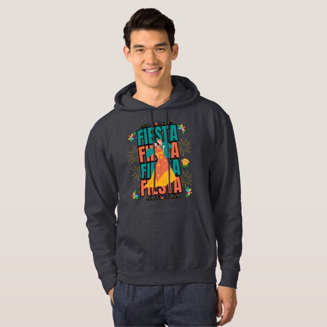 En kraftfull design med ord Fiesta Hoodie (Hel framsida)