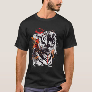 En kraftig tigerodling med musik noter-emanatin t shirt