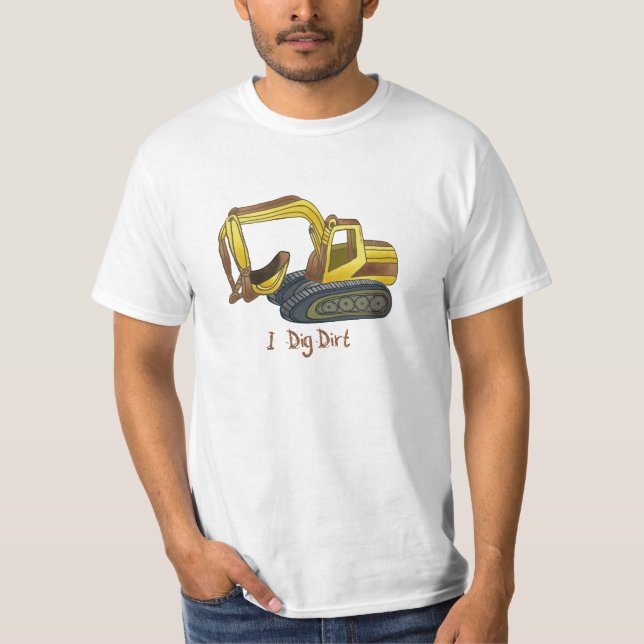 En kraftskovel gräver smuts t-shirt (Framsida)