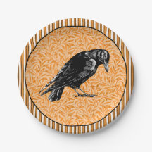 En Kråka eller Raven Halloween Orange och Black