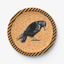 En Kråka eller Raven Halloween Orange och Black