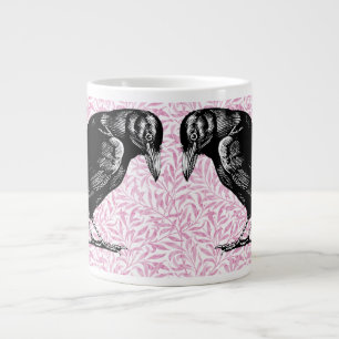 En Kråka eller Raven Halloween Rosa och svart Jumbo Mugg