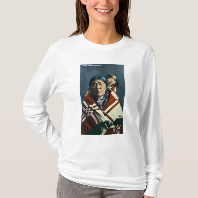 En kråka indiska Madonna och barn T-shirt (Framsida)